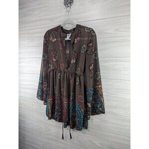 Ivy Jane Floral Sheer Bell Sleeve Tunic